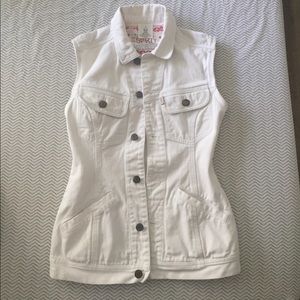 White Jean Vest