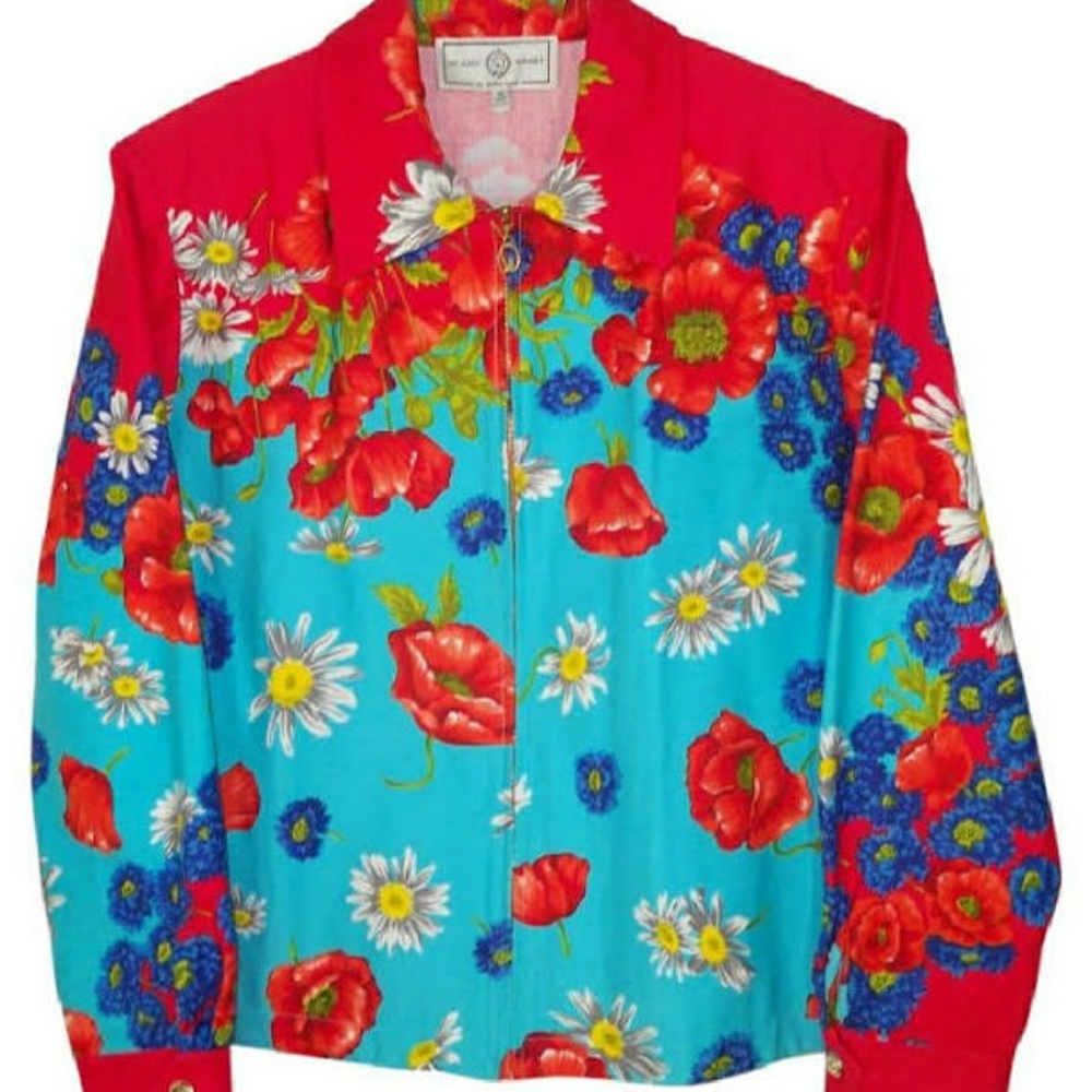 St John Sport Floral Jacket women's Size 10 medium