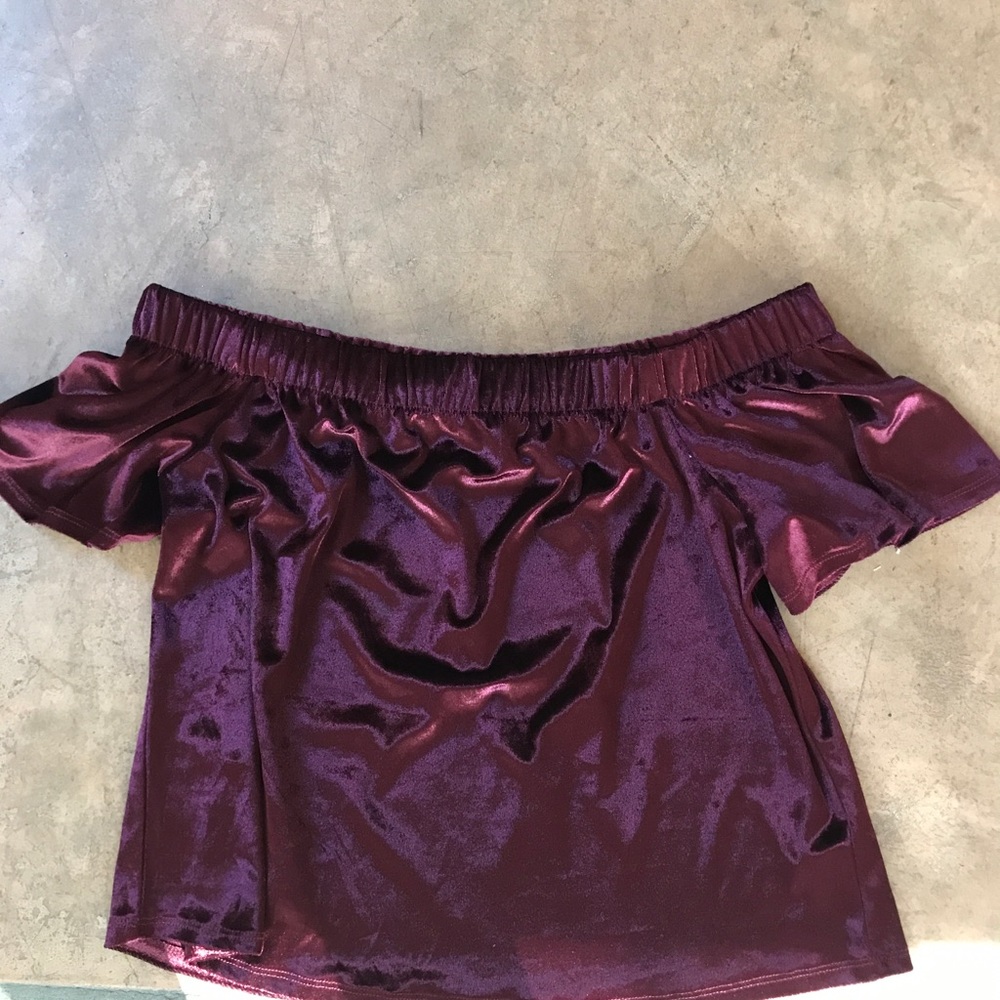 Velvet off the shoulder top