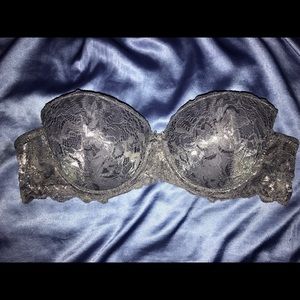 Strapless grey-blue push up