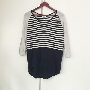 Navy/White Striped Knit Top