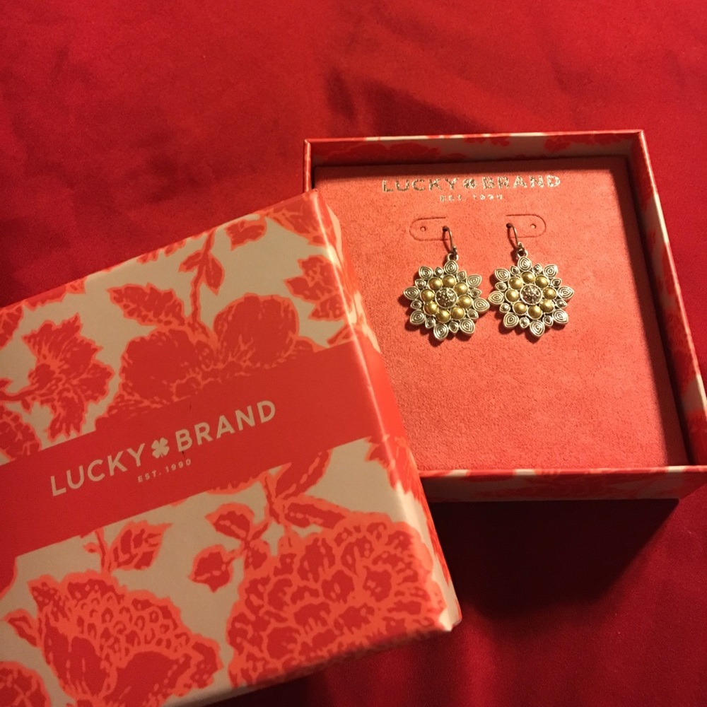Lucky Brand silver and gold earrings