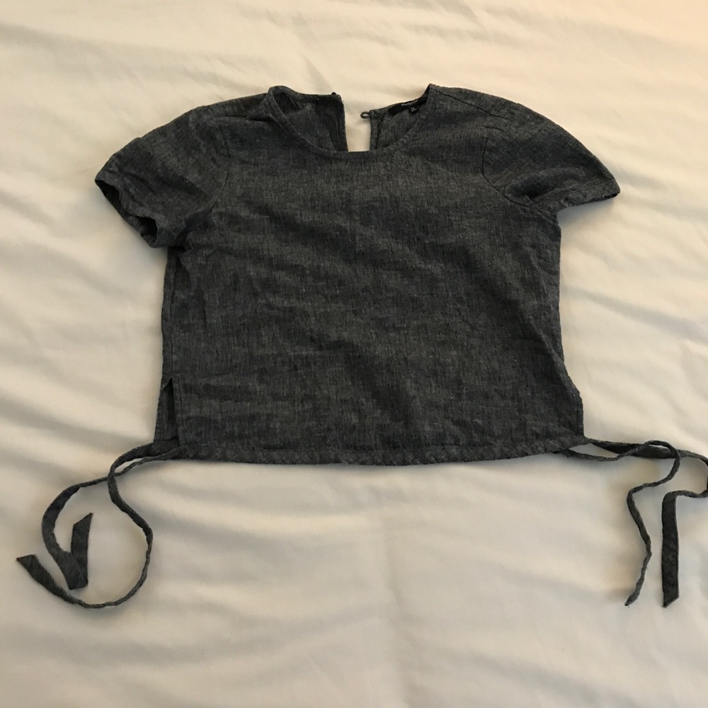 Madewell Cropped Chambray Top, size XS
