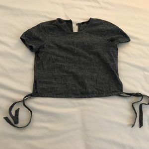 Madewell Cropped Chambray Top, size XS