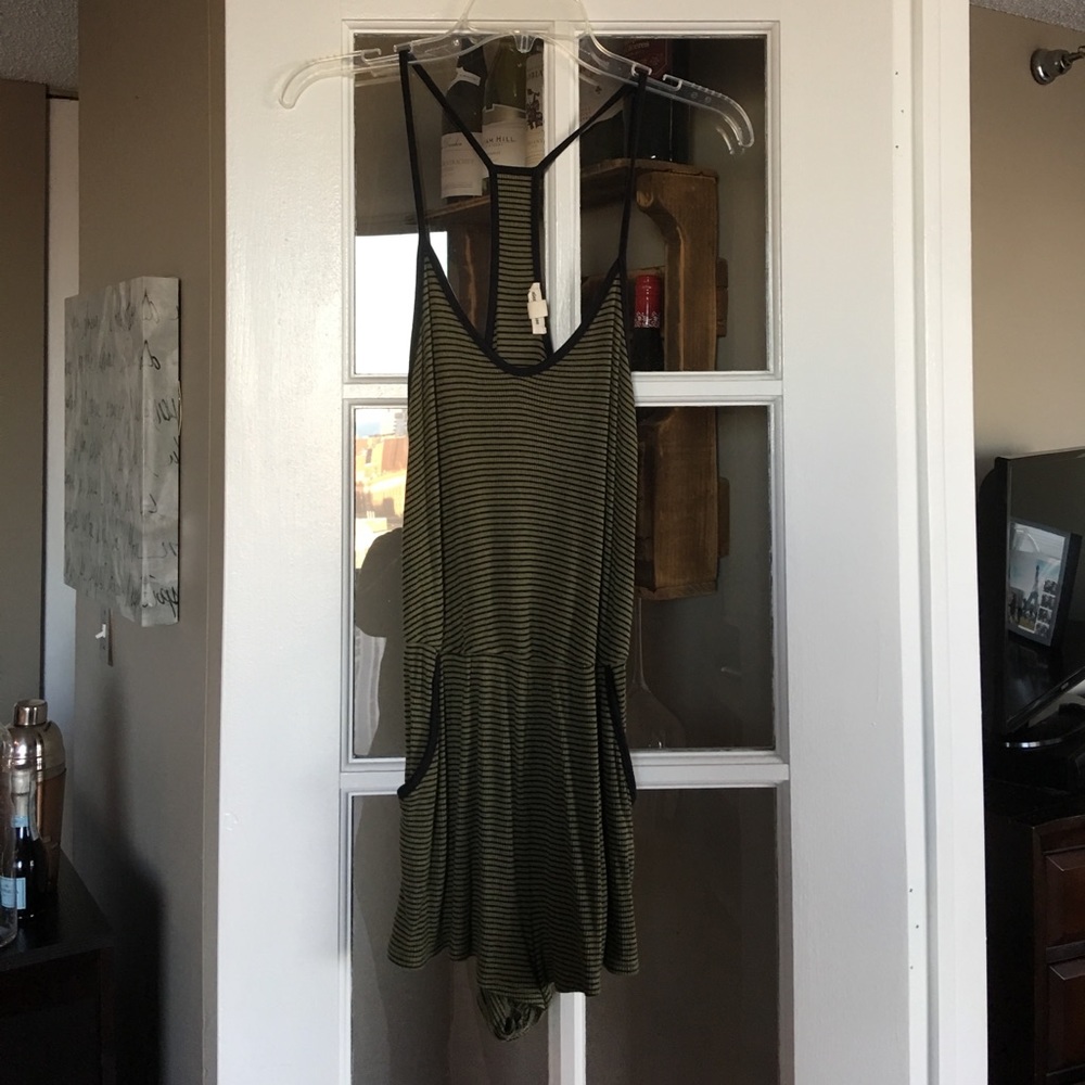 Army Green Cotton Romper