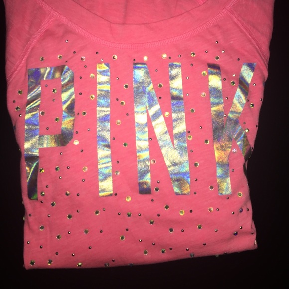 Victoria's Secret Tops - Victoria's Secret Pink Top Jewels XS Coral