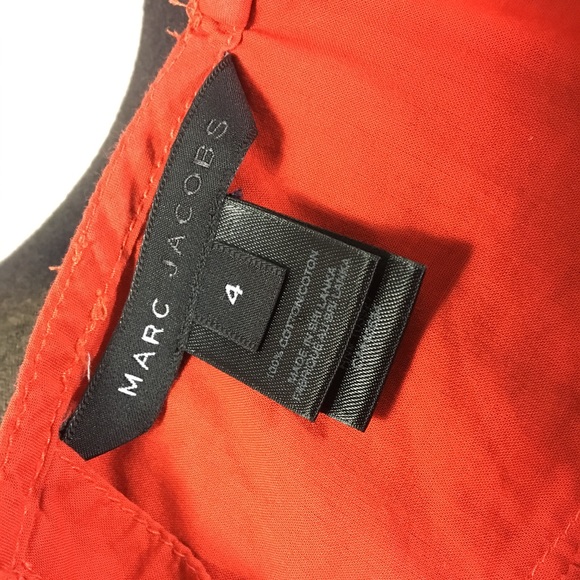 MARC JACOBS Red Orange Strap Top Back Buttons Sz 4 - Picture 4 of 4