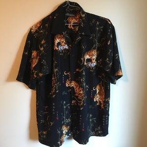 90's vintage men's Asian inspired button up