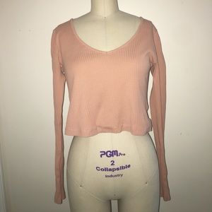 Blush pink cropped long sleeve