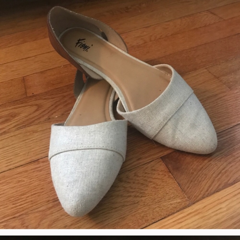 Tan canvas and brown flats