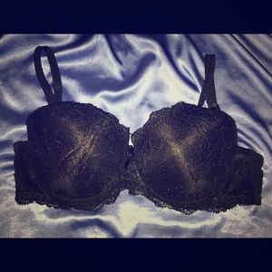 Black lace push up bra