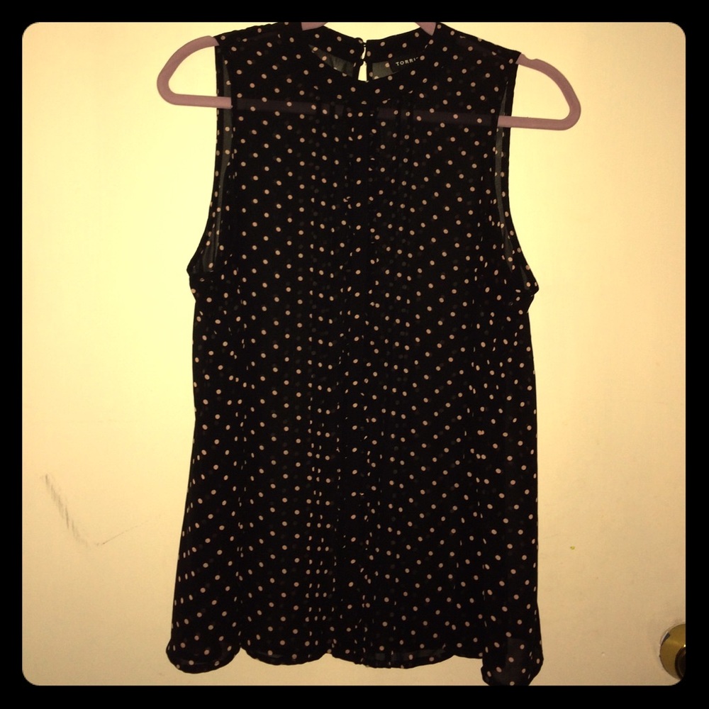 NWOT Torrid Black/Pink Polka Dot Blouse - size 0X