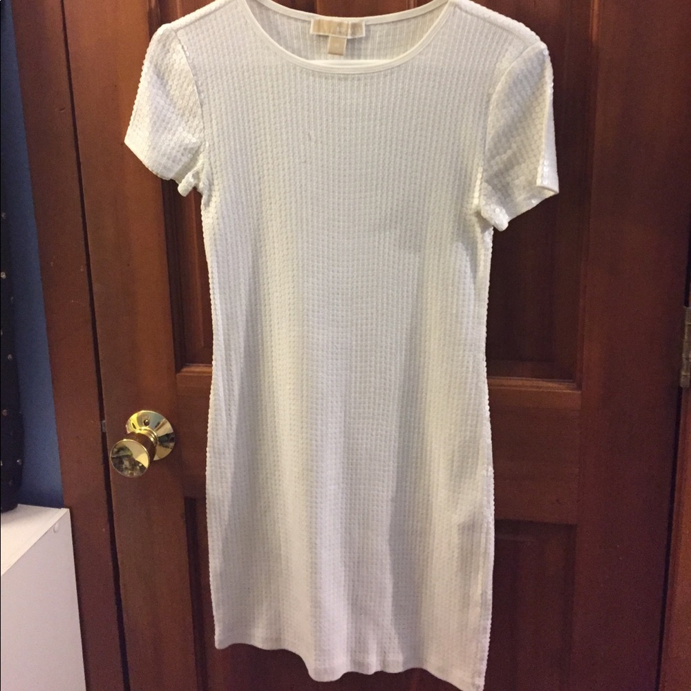 Michael Kors white sequin dress