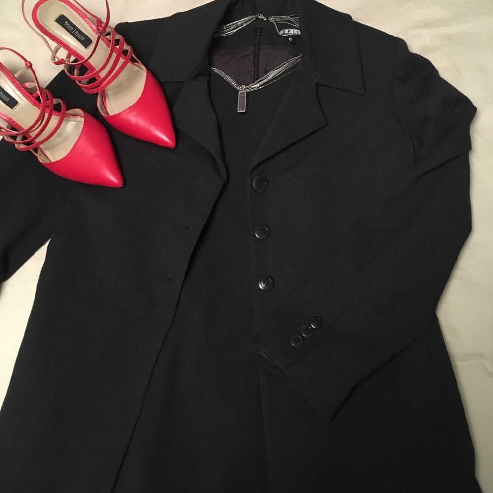 Sleeveless dress with matching overcoat, size 6
