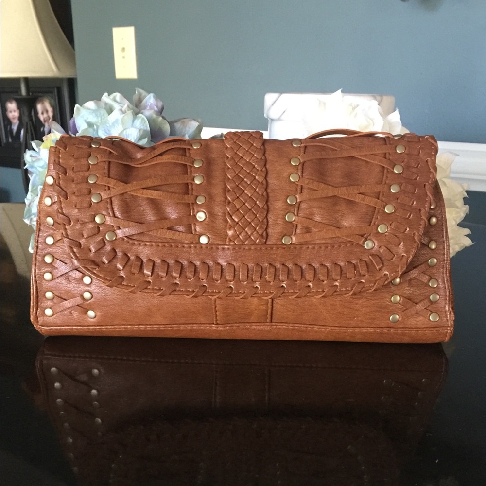 🔥Charlotte Russe brown faux leather clutch