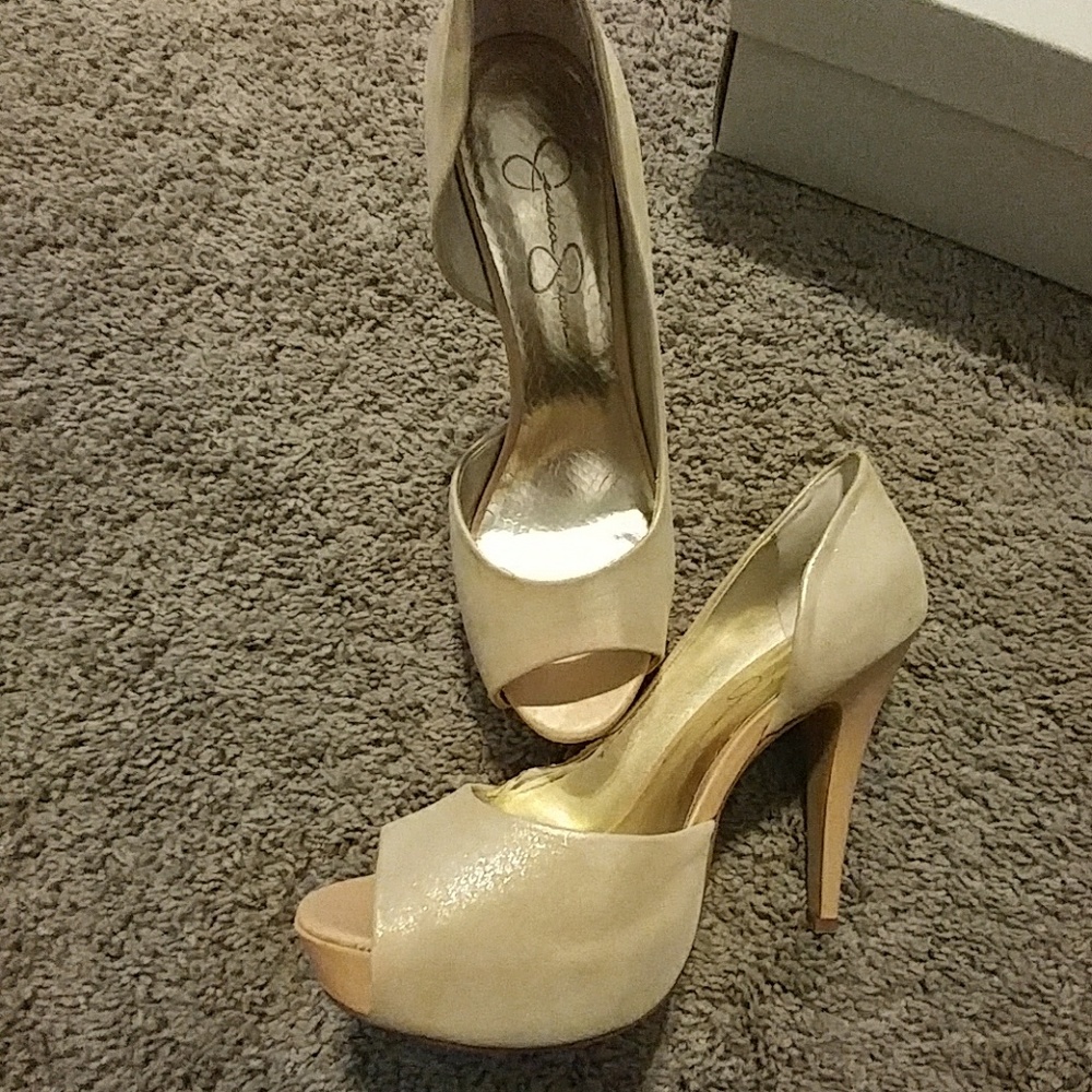 Jessica simpson rose gold heels
