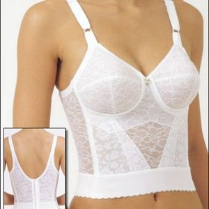 Rago longline bra, white, 34DD