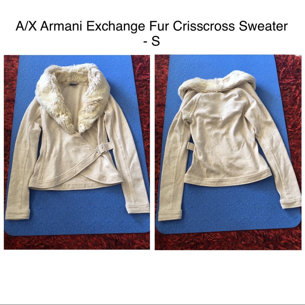 A/X Armani Exchange Fur Crisscross Sweater - S