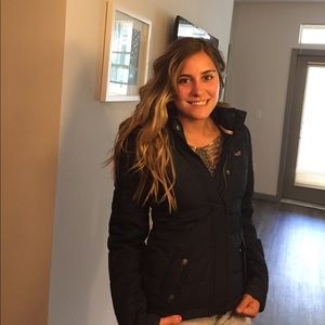 Navy Hollister winter jacket size small