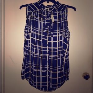 NWT Cato Sleeveless black/white Blouse, size XL