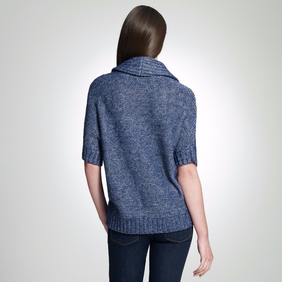 New JONES NEW YORK Blue/Silver Cowl Sweater NWT A5 - Picture 2 of 6