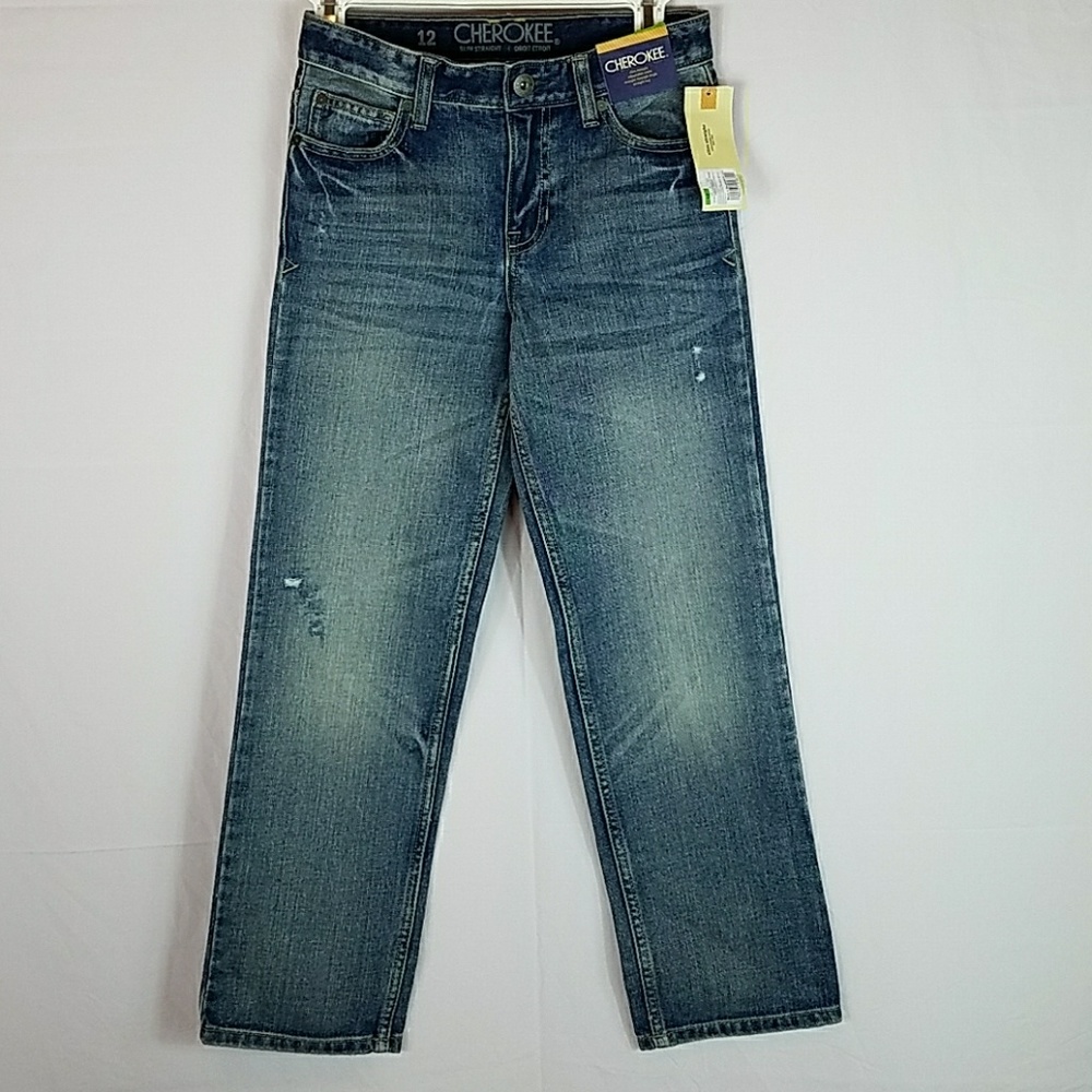 Boys Fashion Faded Look Straight Leg Jeans
