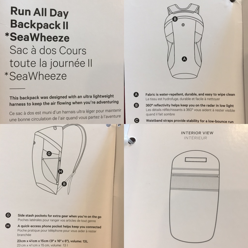 NWT Lululemon SeaWheeze Run All Day Backpack blue - Picture 5 of 8