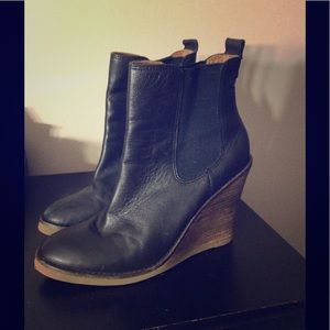 Lucky Brand "fedora" wedge booties