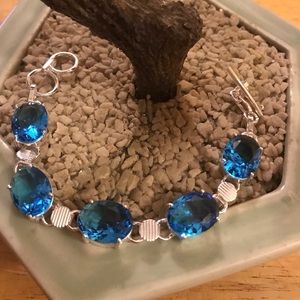 topaz Jewelry - Blue topaz 925 bracelet topaz Jewelry - Blue topaz 925 bracelet