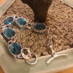 topaz Jewelry - Blue topaz 925 bracelet topaz Jewelry - Blue topaz 925 bracelet