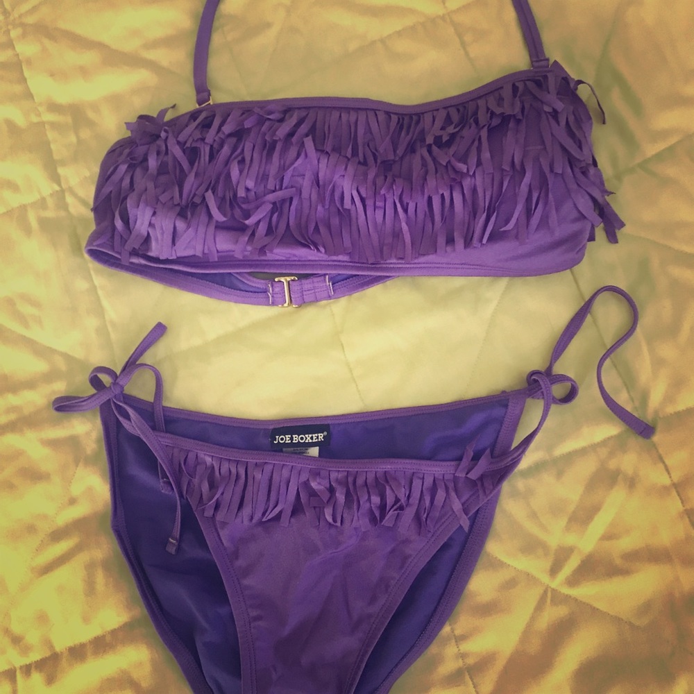 Joe Boxer. Purple tassel bikini, size medium.