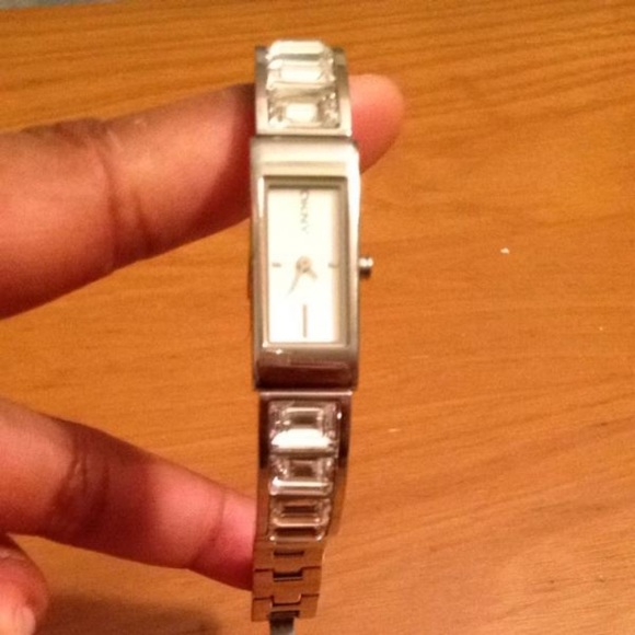 Dkny Accessories - 🤍SOLD🤍Crystal Silver Semi Bangle Watch🤍🤍