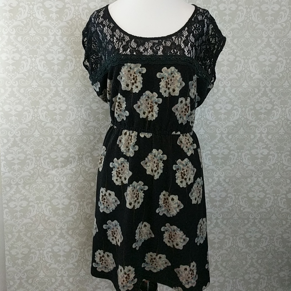 Black flower Dress