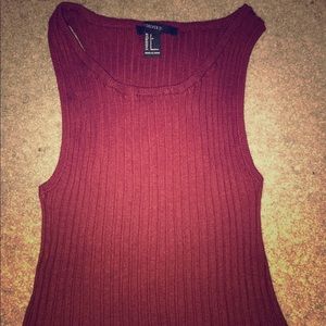 Ribbed maroon tank top