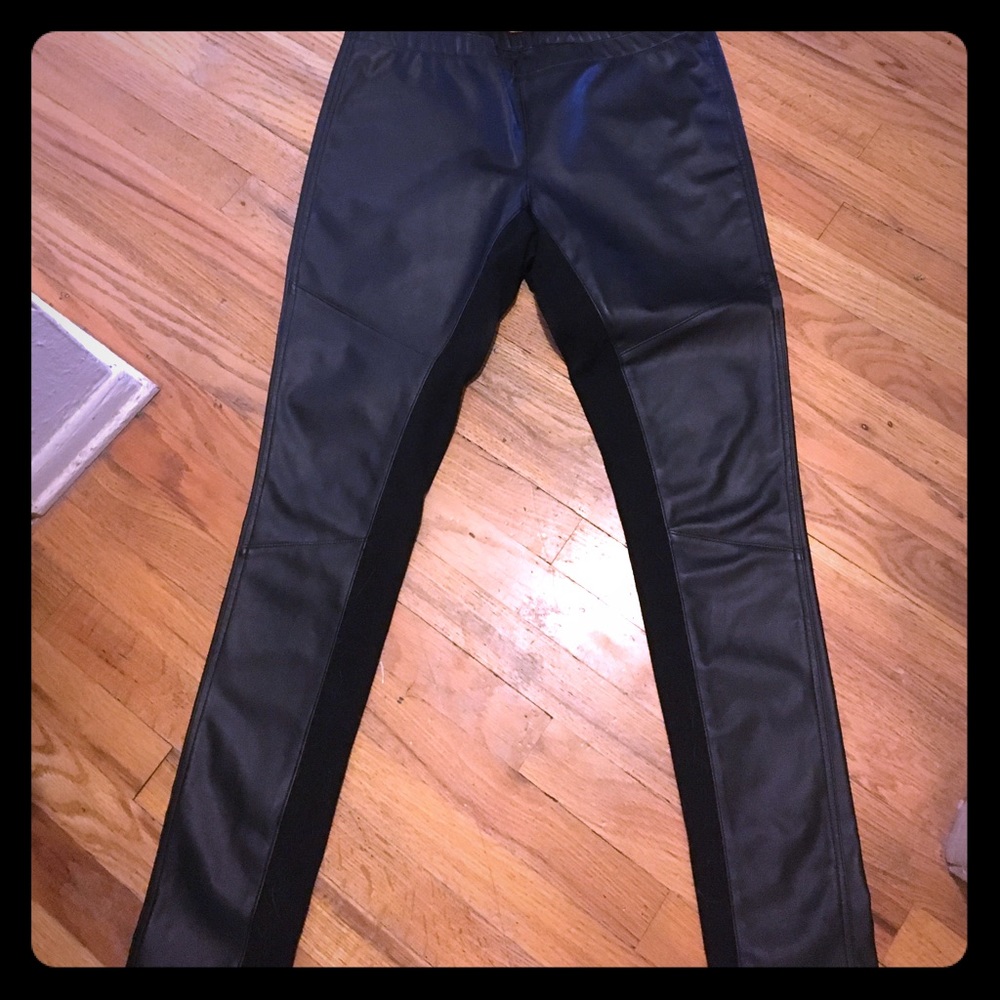 Pleather leggings, black