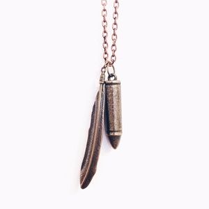 FREE W/PURCHASE: Bullet / Feather Necklace