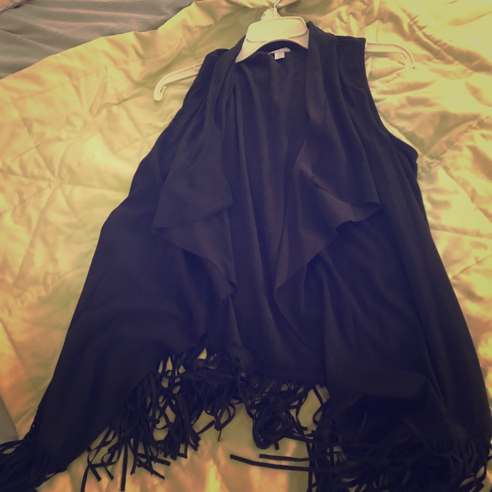 Decree black suede vest.