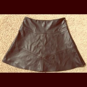 Small black leather skirt
