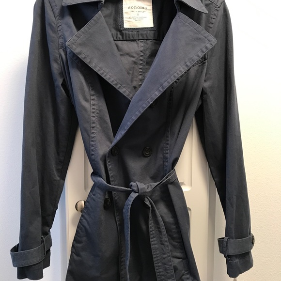 Blue Cotton Trench Coat - Picture 1 of 1