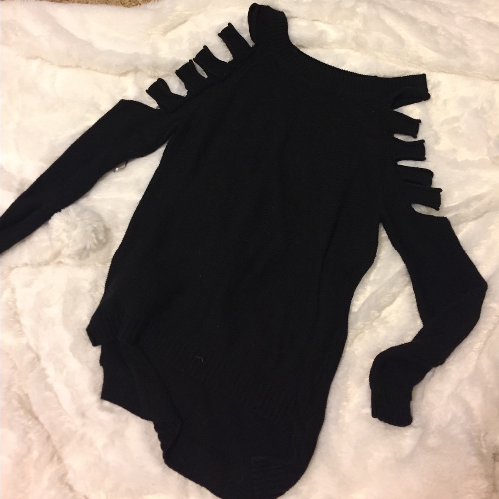 Cold shoulder sweater