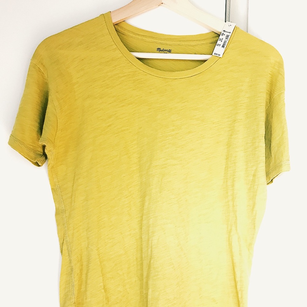 NWT - XS Madewell scoop neck T-shirt in Lime