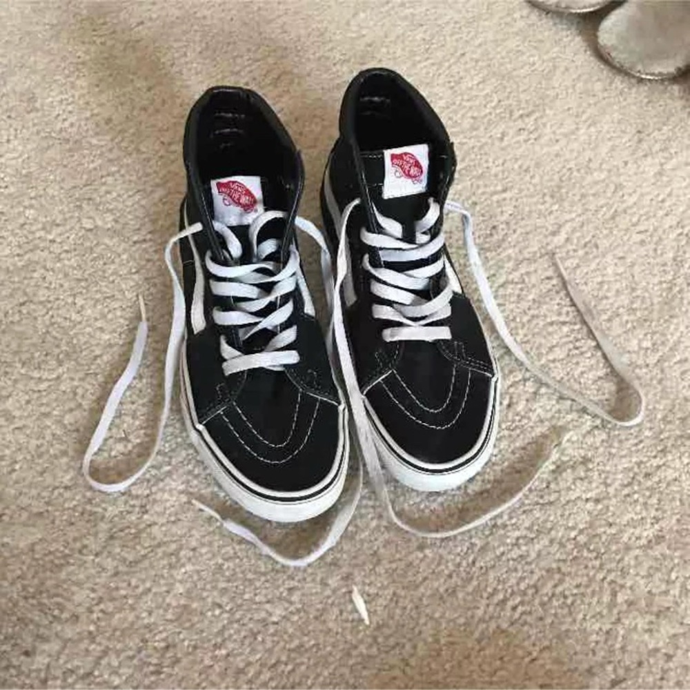 Black and white sk8 high Vans