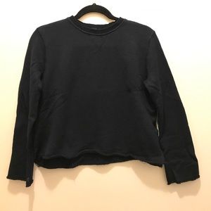 ATM cropped navy blue sweatshirt size Small