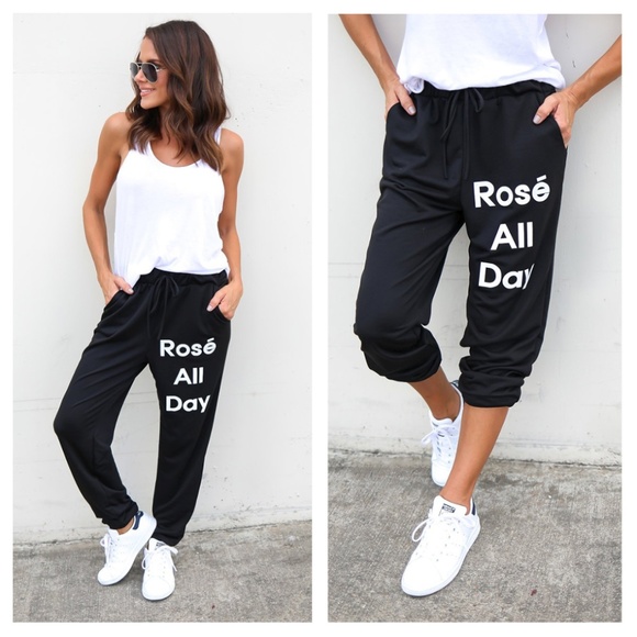 Pants - 🆕️ Black "Rose All Day" Joggers