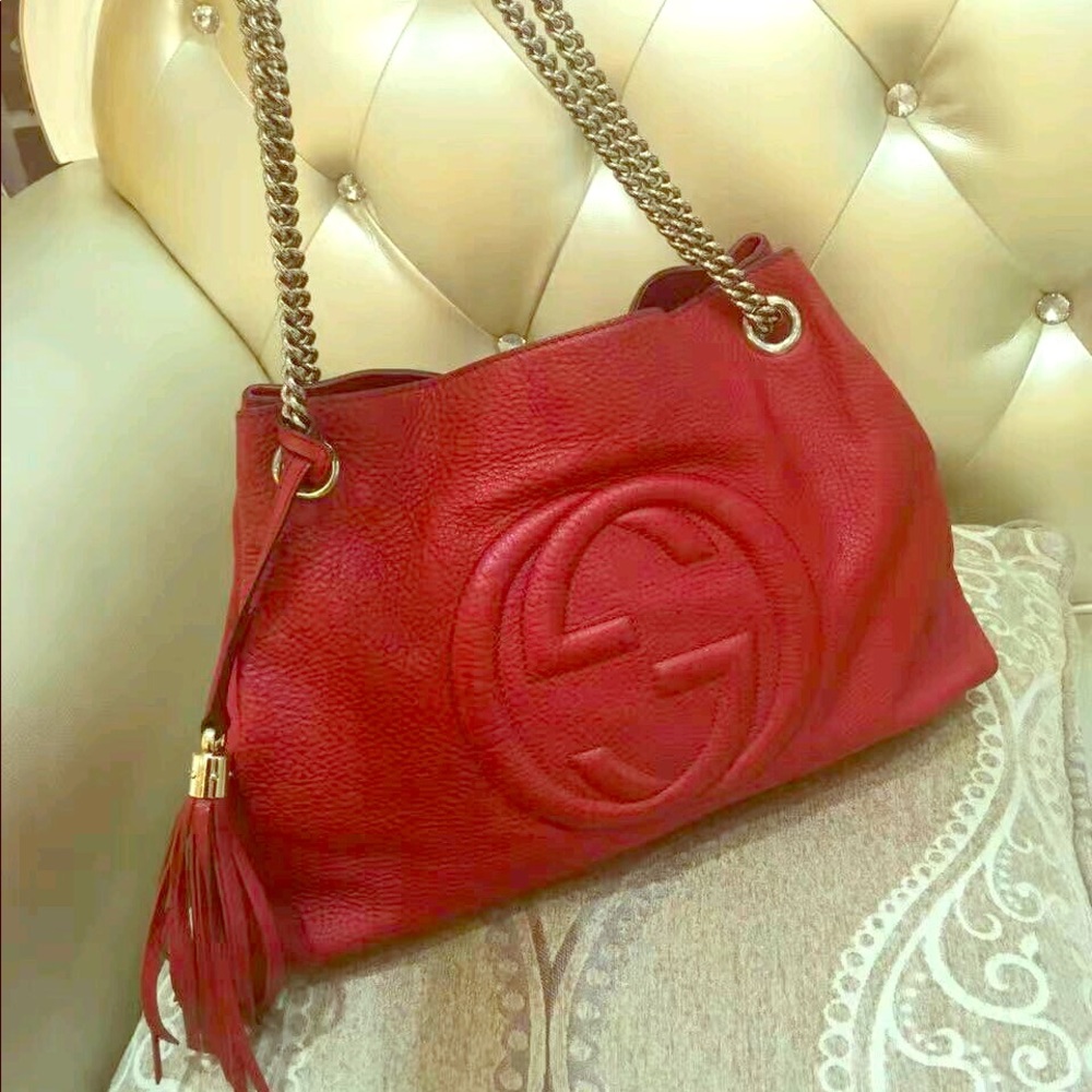 Authentic Gucci Soho red bag
