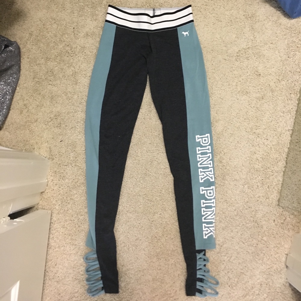 Color block pink yoga leggings