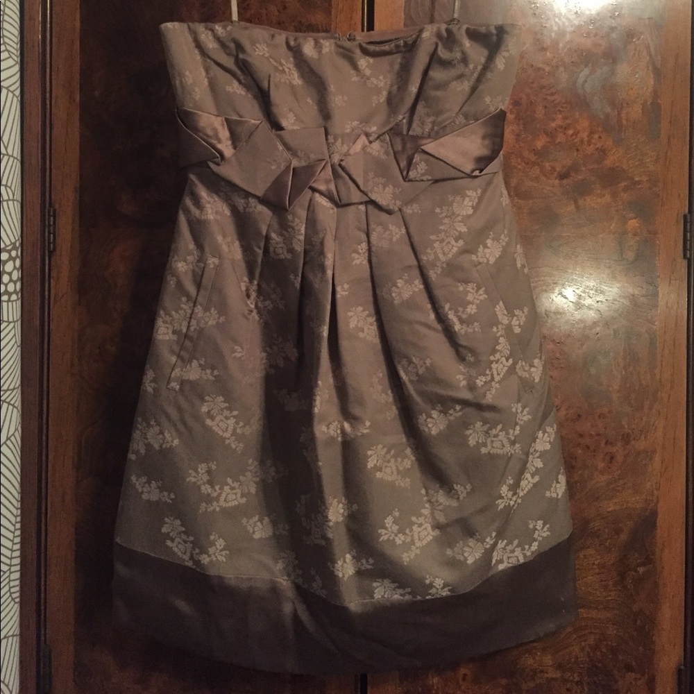 BCBG gold metallic party dress