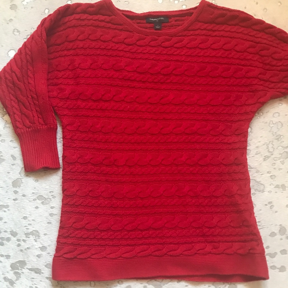 Banana republic red chunky knit sweater