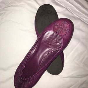 Tory Burch plum leather flats