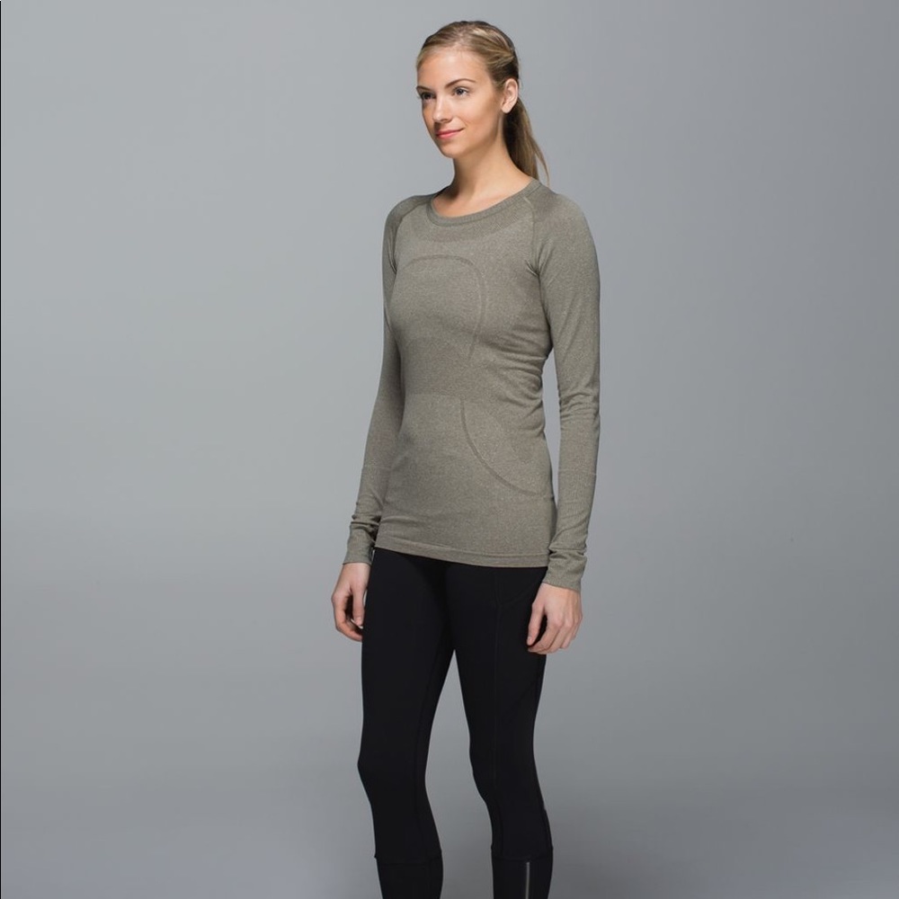 Lululemon Long Sleeve Swiftly Fatigue Green Sz 6